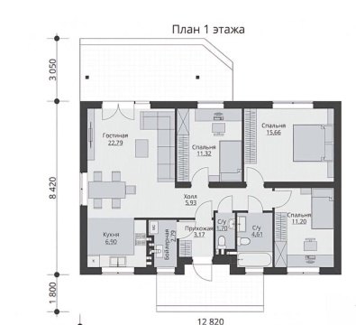 Дом 85м², участок 5,15 сот.